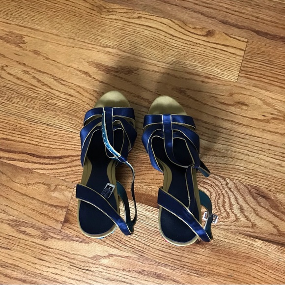 Joey O Blue Ribbon Detail Wedge Sandals - Picture 6 of 7